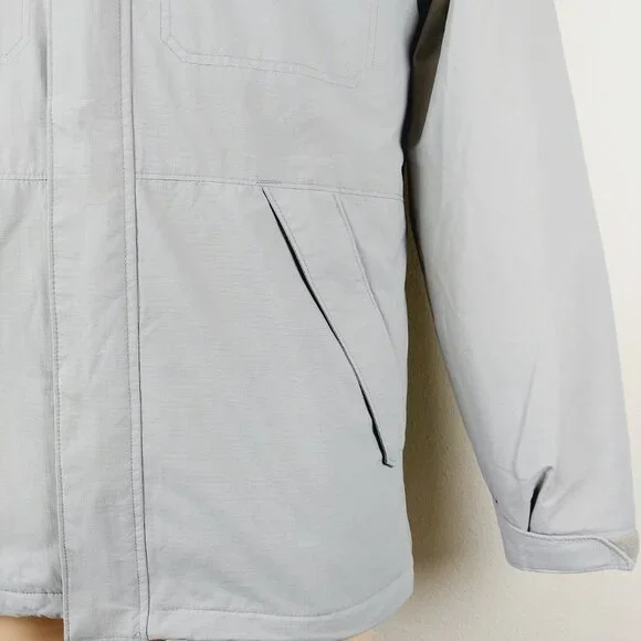Columbia Men's Light Grey Long Sleeve Hooded Full-Zip Windbreaker Jacket Size S - Picture 3 of 11